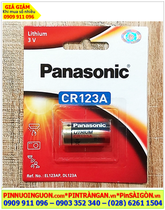 Pin CR123A; Pin Panasonic CR123A CR17345 PhotoLithium 3v Made in Japan _ Vỉ 1viên